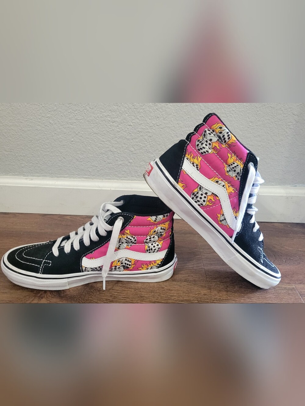 VANS Sk8-Hi Fuchsia Flame Dice Sneakers